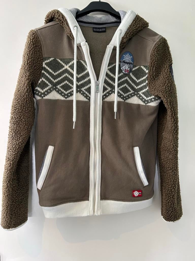 Napapijri wintervest groen/beige maat S, Ophalen, Gedragen, Maat 36 (S), Groen