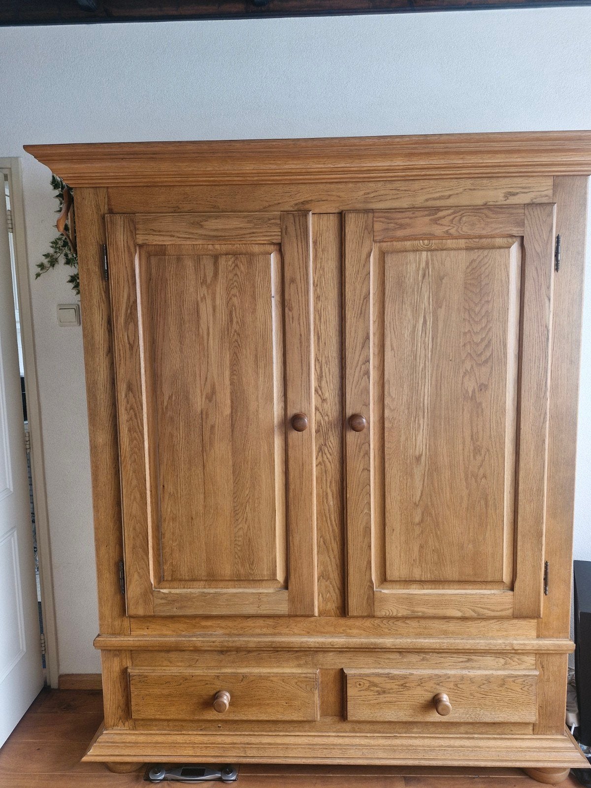 Massief eikenhouten kast met lades en deuren, Huis en Inrichting, Kasten | Kledingkasten, Ophalen, Gebruikt, 100 tot 150 cm, Eikenhout