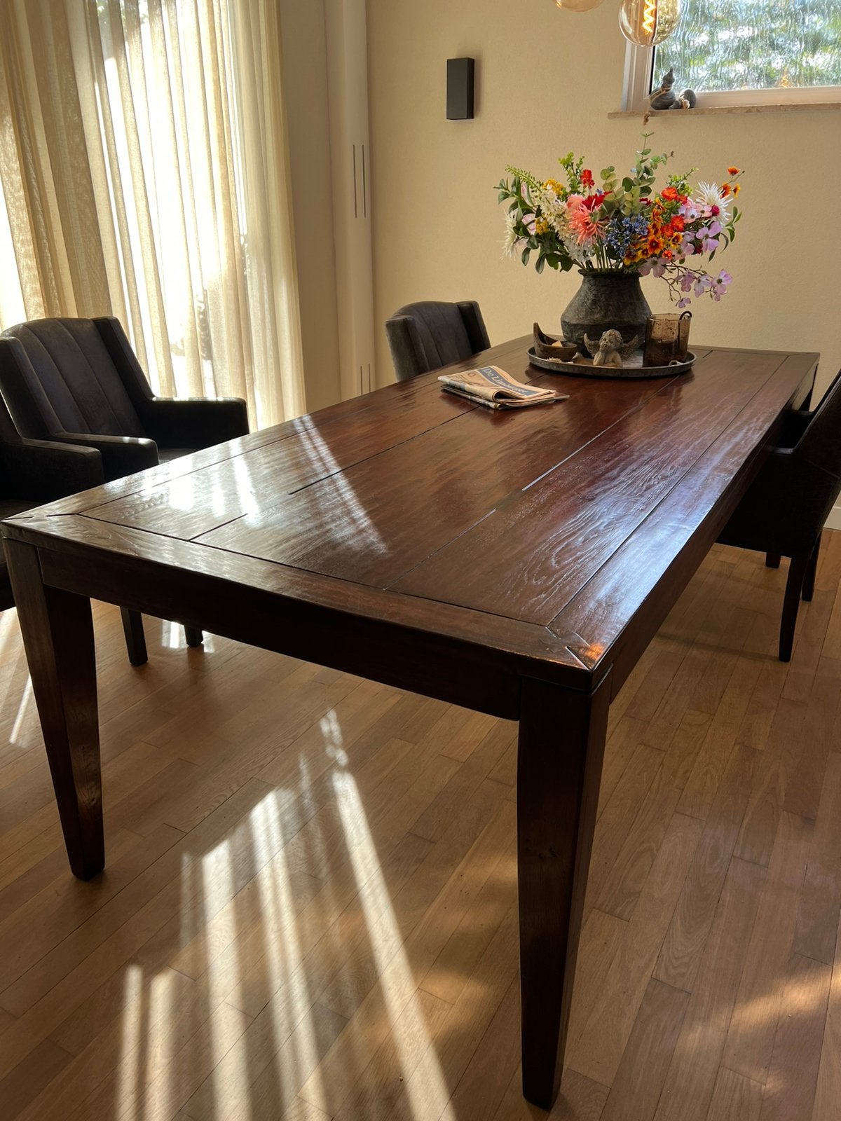 Teak Tafel 240 cm, Ophalen, Gebruikt, 100 tot 150 cm, Koloniaal
