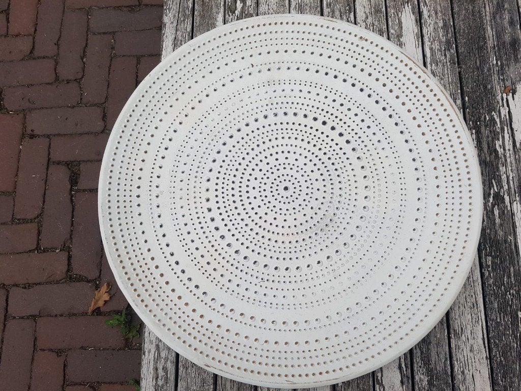Houten Decoratiebord Wit (Ø 50 cm) – Oosterse/Boho Stijl, Ophalen, Zo goed als nieuw, Decoratieobject
