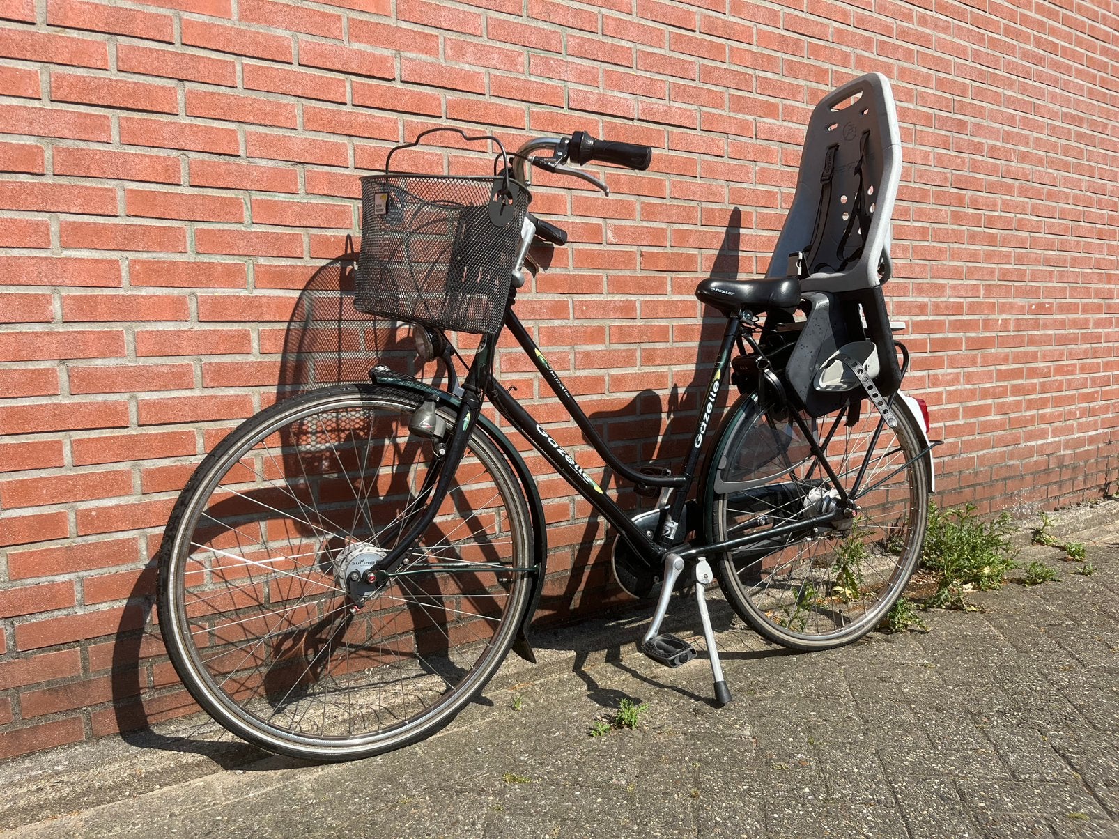 Gazelle fiets in goede staat met kinderzitje, Fietsen en Brommers, Fietsen | Oldtimers, 51 tot 55 cm, Ophalen, Trommelrem, Jaren '20 of ouder