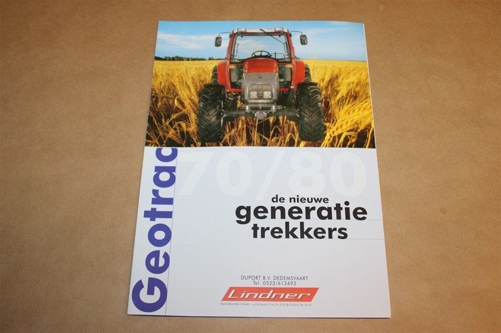 Grote traktor brochure - Lindner Geotrac 70 / 80 - 1995, Ophalen of Verzenden, Zo goed als nieuw, Tractor en Landbouw