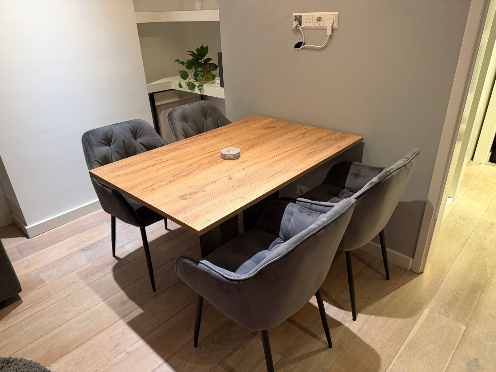 Houten Tafel Met Stoelen ZGAN Modern, Ophalen, 100 tot 150 cm, -, -