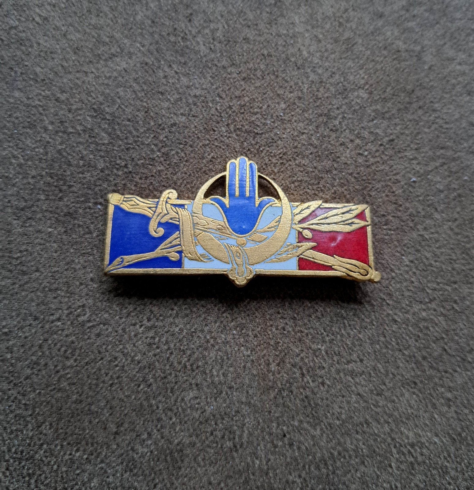 Franse medaille, onderscheiding Algerije oorlog embleem, Verzamelen, Ophalen of Verzenden, Landmacht, Overige gebieden, Lintje, Medaille of Wings