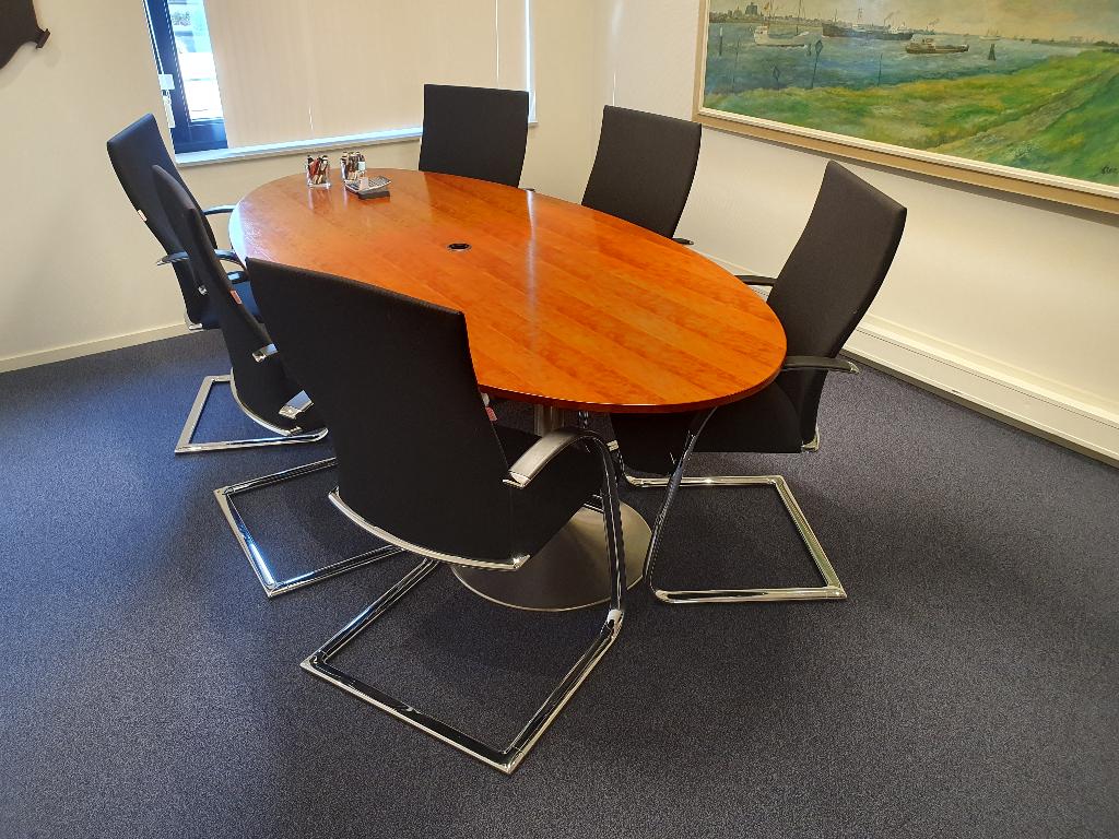 Bureautafel / vergadertafel ovaal ellips 220x110, VST, Ophalen of Verzenden, Zo goed als nieuw, Industriestraat 5