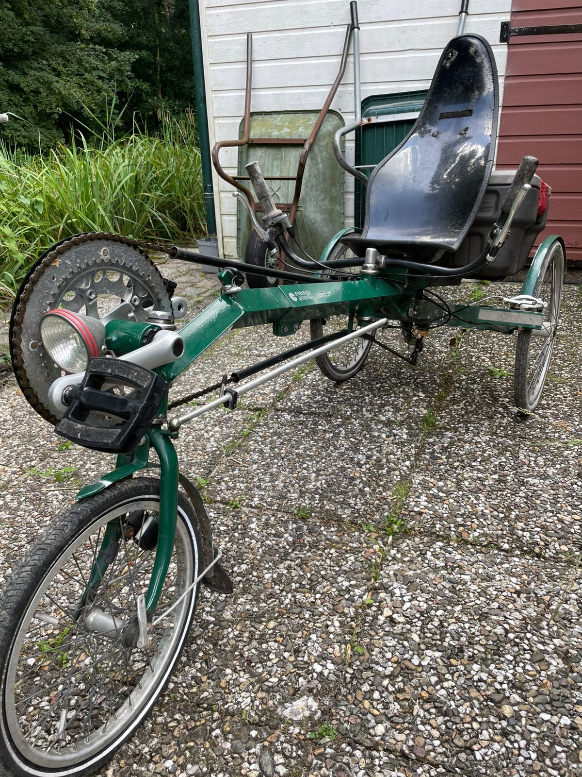 Ligfiets, driewieler, Sinner comfort, groen., Ophalen, Velgrem, Onderstuur, Sinner