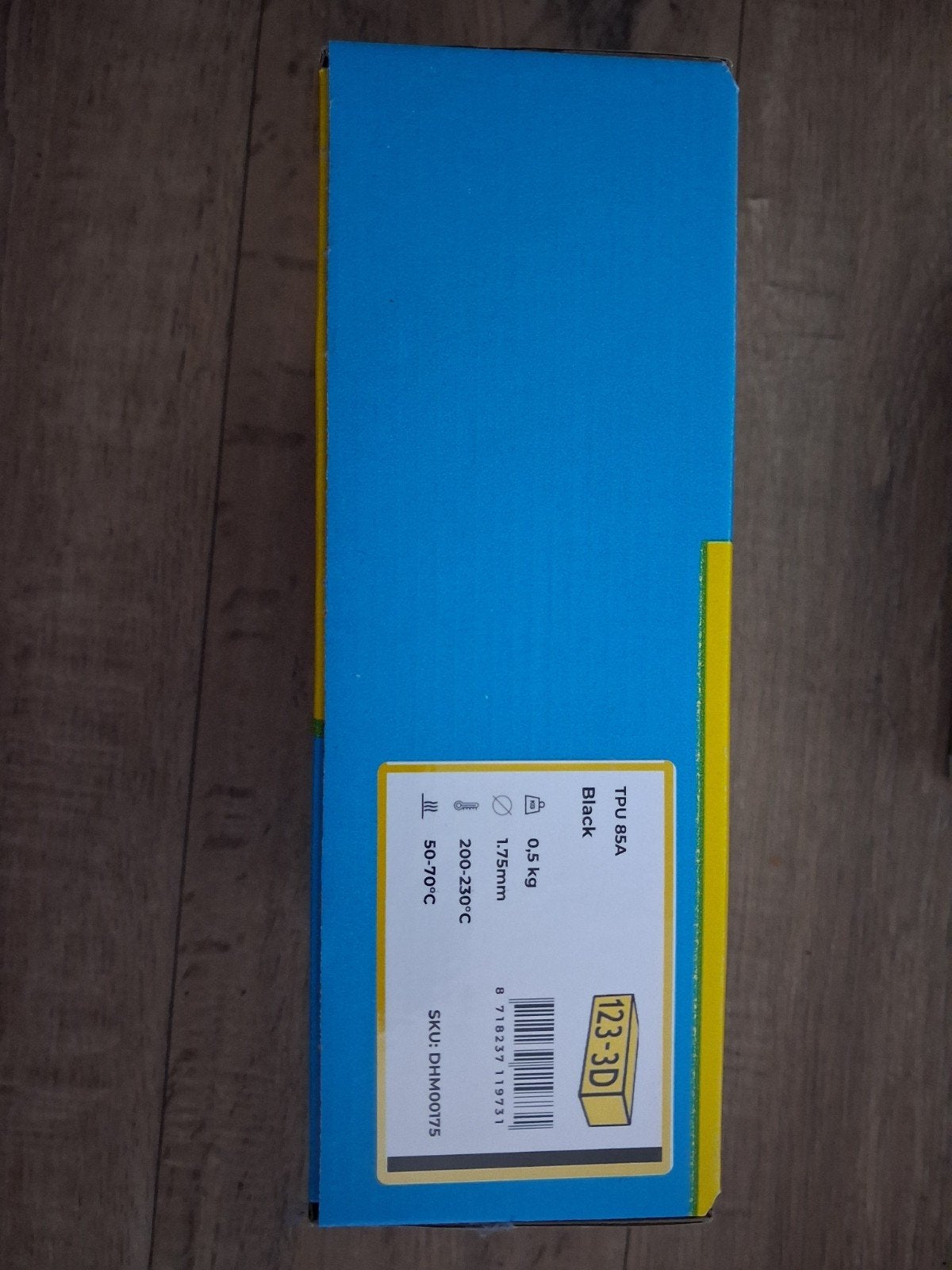 TPU 85A Filament Zwart - 0.5 kg, 1.75mm, 123-3D, Ophalen of Verzenden, Zo goed als nieuw, Filament, 123-3D