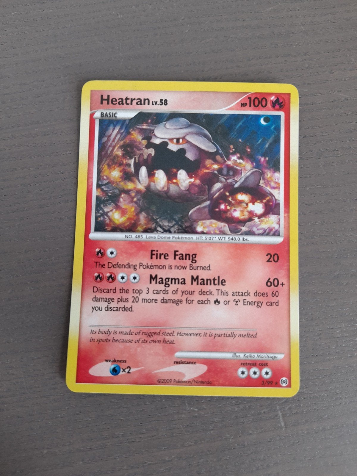arceus 3/99 heatran holo, Ophalen of Verzenden, Gebruikt, Losse kaart, Foil