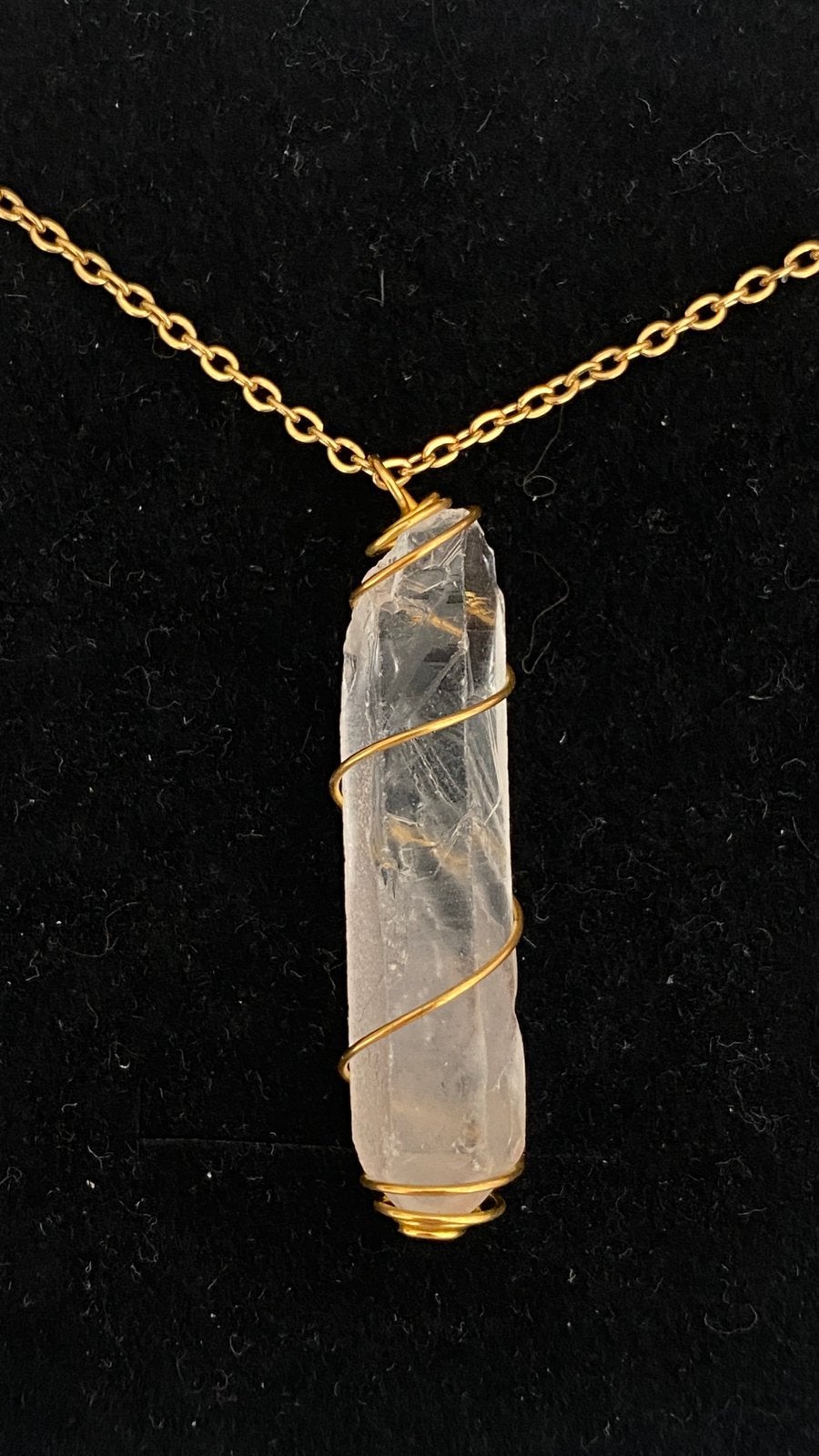 Kristal puntje hanger, Sieraden, Tassen en Uiterlijk, Kettingen, Met kristal, Ophalen of Verzenden, Zo goed als nieuw, Steen of Mineraal