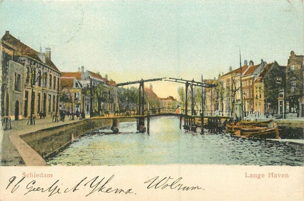 388-536-015 Schiedam Lange Haven, Verzenden, Voor 1920, Zuid-Holland