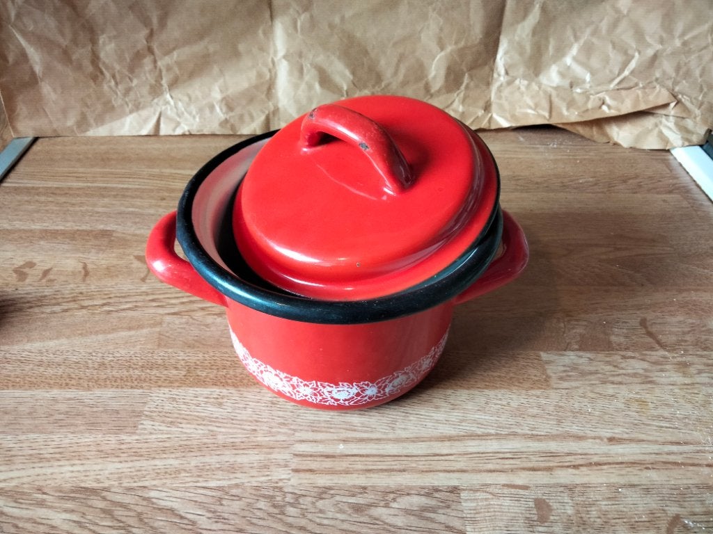 Vintage pannetje, Antiek en Kunst, Antiek | Emaille, Ophalen of Verzenden