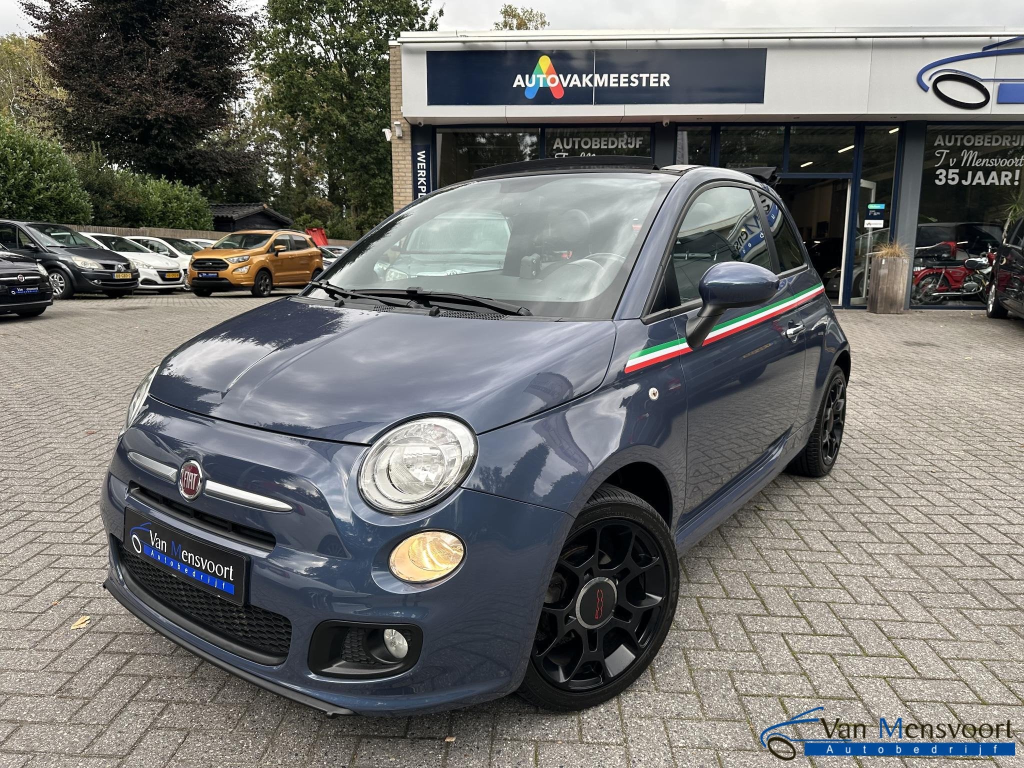 Fiat 500C 1.2 500S Sport|Leder|Sportstoelen|Bluetooth|Parkse, Gebruikt, 4 cilinders, Leder, Bedrijf