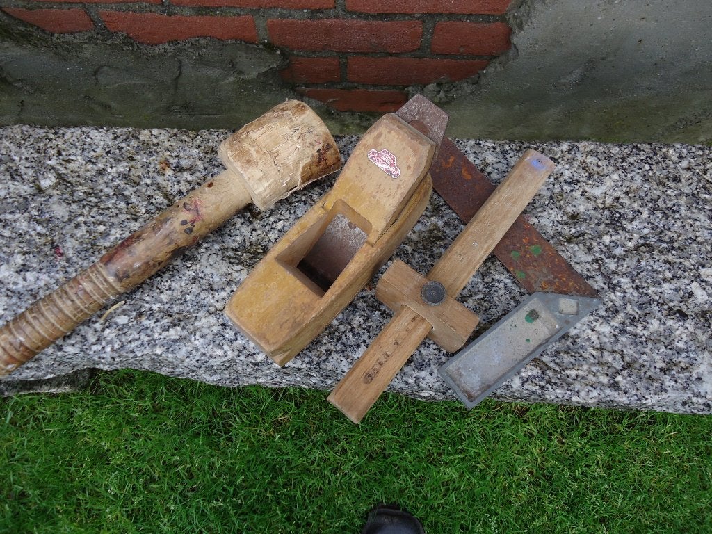 Lot van vier stuks gebruikt houtbewerking gereedschap - teab, Ophalen of Verzenden