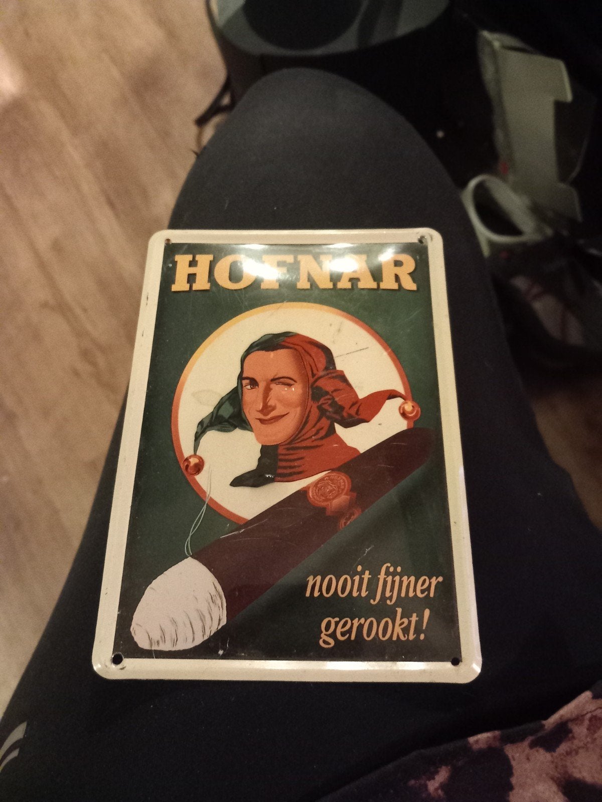 Vintage Hofnar Emaille Reclamebord - 10x14cm, Ophalen of Verzenden