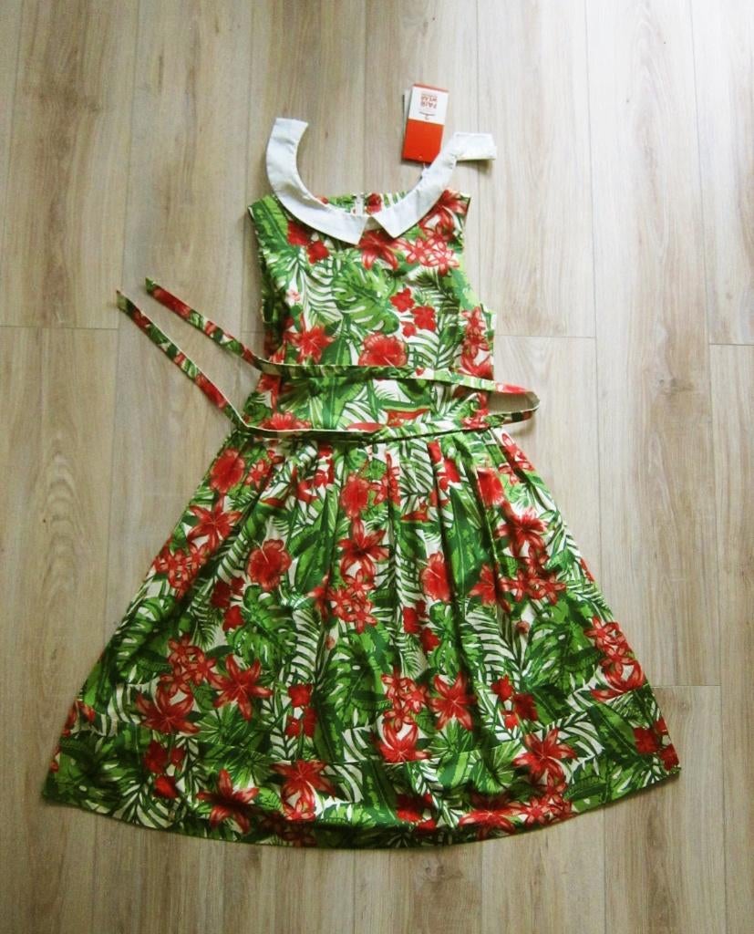 Fleurige elegante bloemenjurk maat 42-44, Blutsgeschwister, Kleding | Dames, Overige kleuren, Maat 42/44 (L), Nieuw, Ophalen of Verzenden