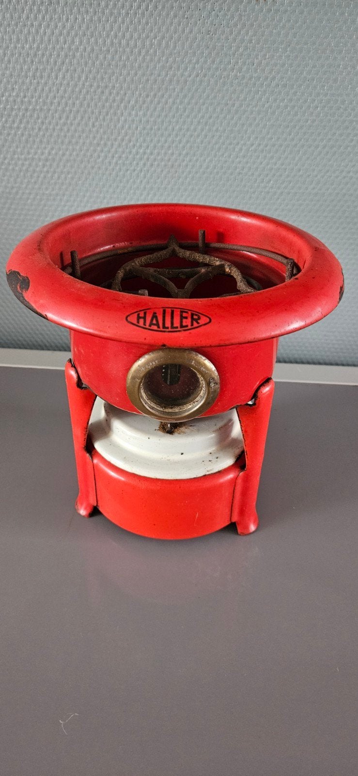 Antieke Haller Petroleumstel, Antiek en Kunst, Ophalen of Verzenden