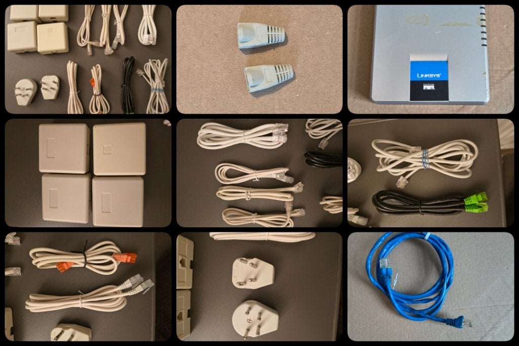 Set of faceplate and cables for ADSL, Computers en Software, Ophalen, Zo goed als nieuw, Router met modem
