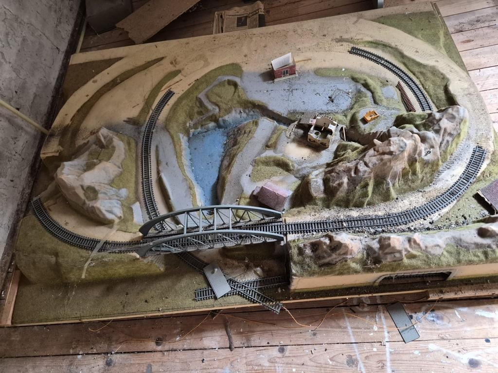 Grote modelbouw treinplaat, Hobby en Vrije tijd, Modeltreinen | H0, Gebruikt, Gelijkstroom of Wisselstroom, Overige typen, Ophalen