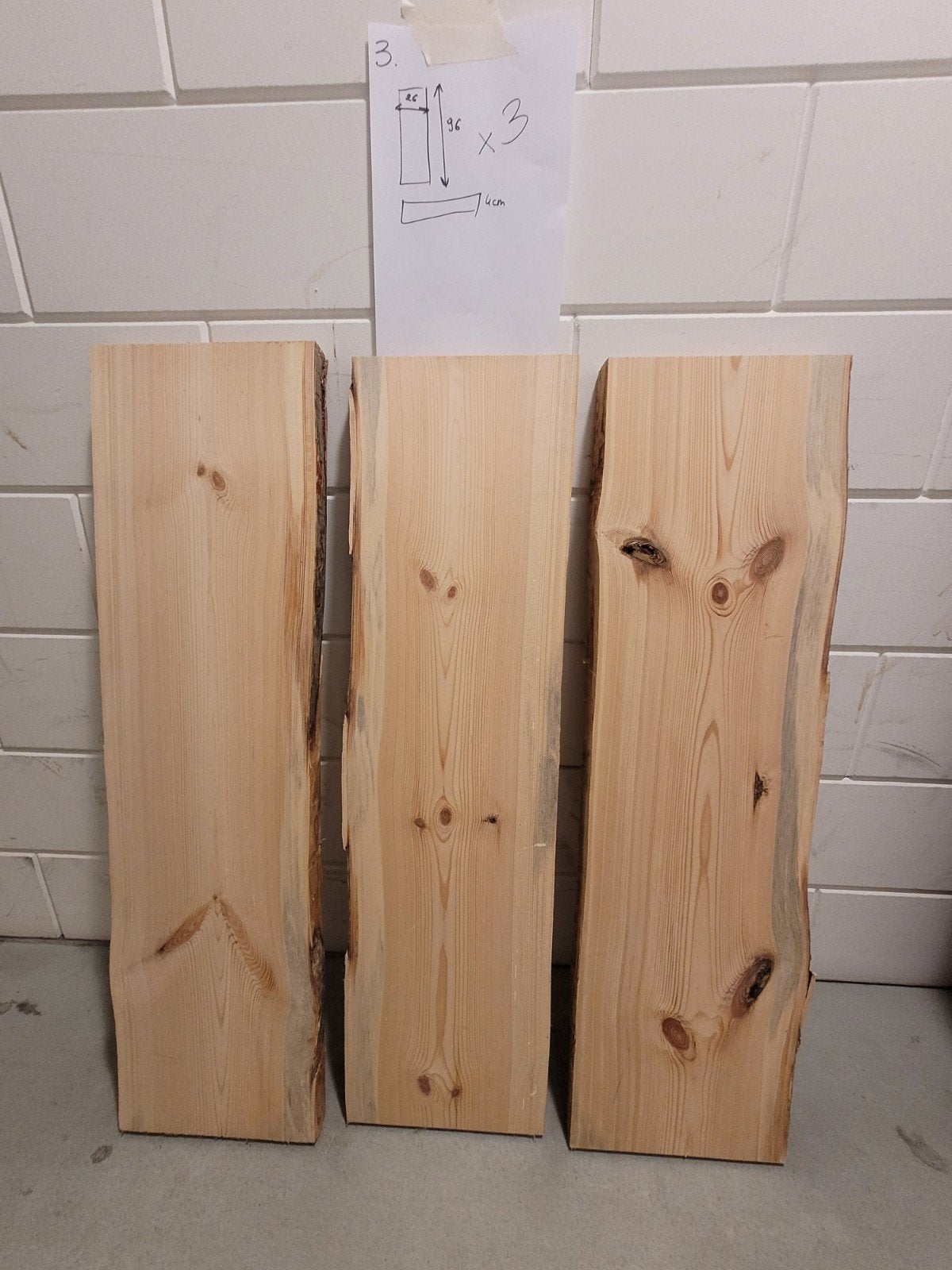 3x schaaldelen dennenhout 96x26x4cm, Ophalen, 25 tot 50 mm, Nieuw, Plank