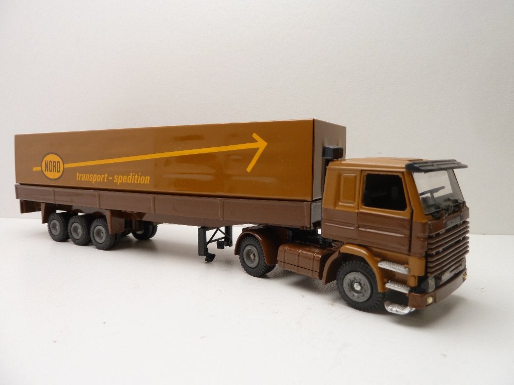 Scania  142-V8  '' NORD  ASG  transport ''  Tekno, Ophalen of Verzenden, Zo goed als nieuw, Bus of Vrachtwagen, Tekno