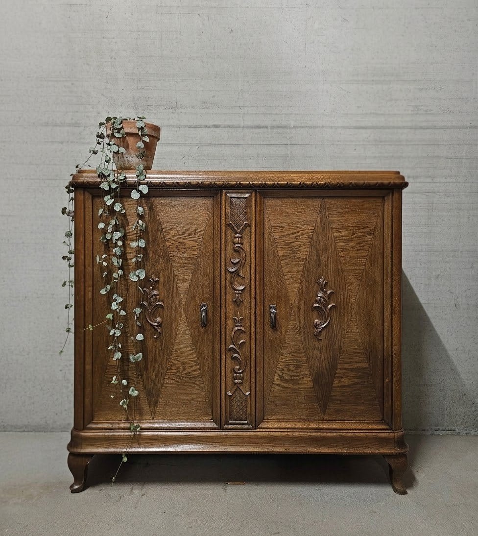 Antieke brocante Art Deco commode vintage dressoir kast, Ophalen of Verzenden