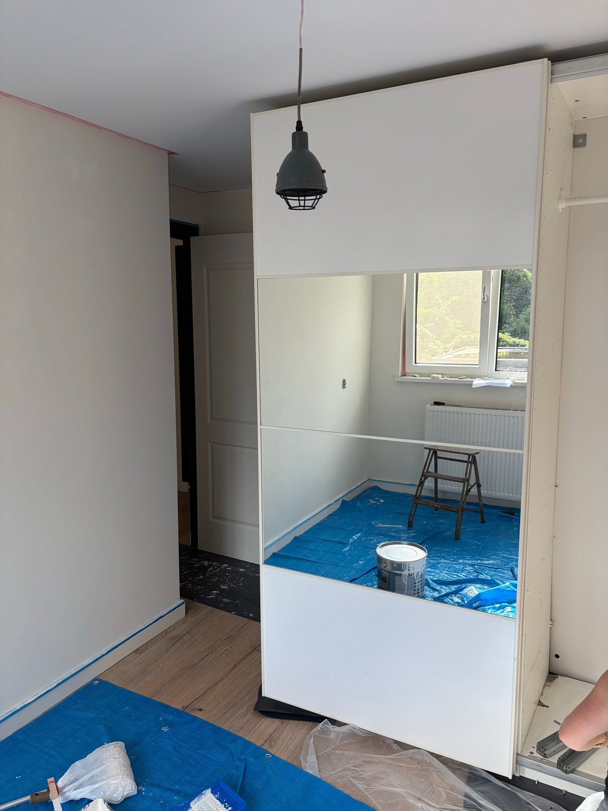 2x IKEA Pax Schuifdeuren met Spiegel - 100 cm breed, Ophalen, 150 tot 200 cm, Met deur(en), Glas