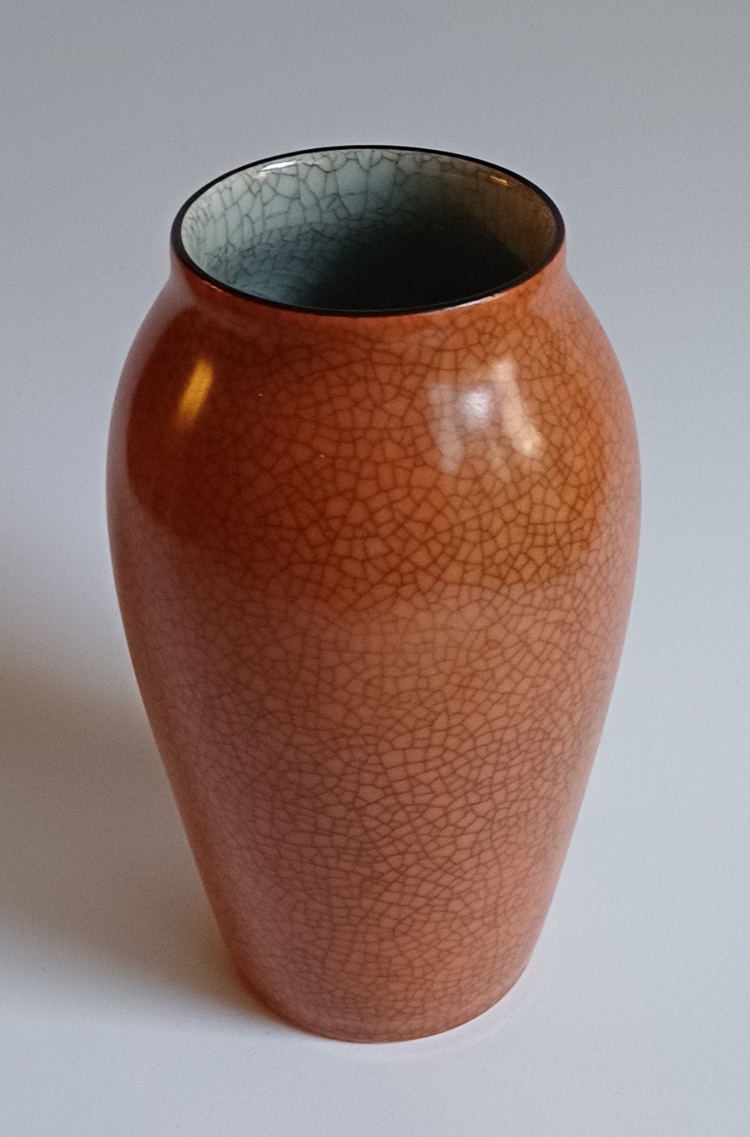 royal copenhagen. vaas oranje rood craquelé., Antiek en Kunst, Antiek | Vazen, Ophalen of Verzenden