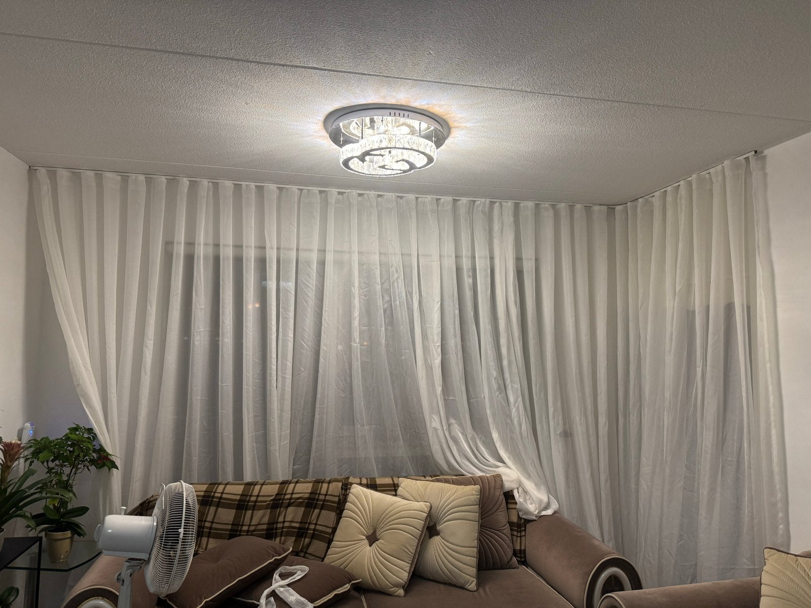 Lichtdoorlatende witte vitrage gordijnen (450x240 cm), Vitrage, Gebruikt, Wit, Ophalen of Verzenden