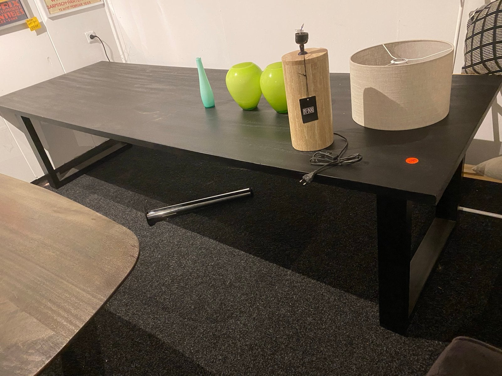 Mangohouten eettafel zwart 300x100 cm (B-keuze), Ophalen, 100 tot 150 cm, Vijf personen of meer, Rechthoekig