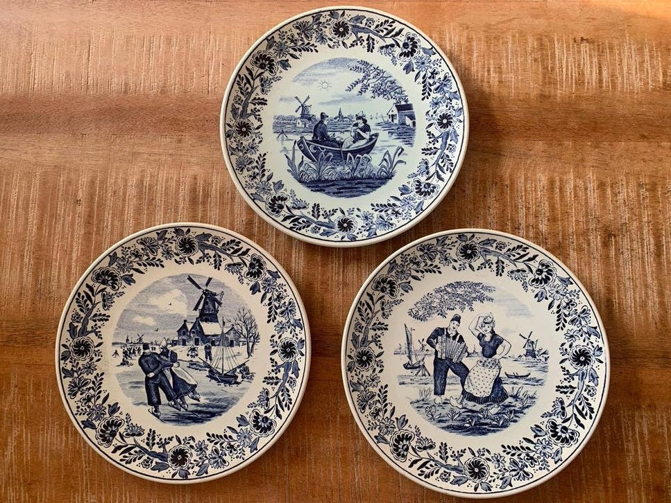 3x wandbord boch Delft, Antiek en Kunst, Antiek | Wandborden en Tegels, Ophalen of Verzenden