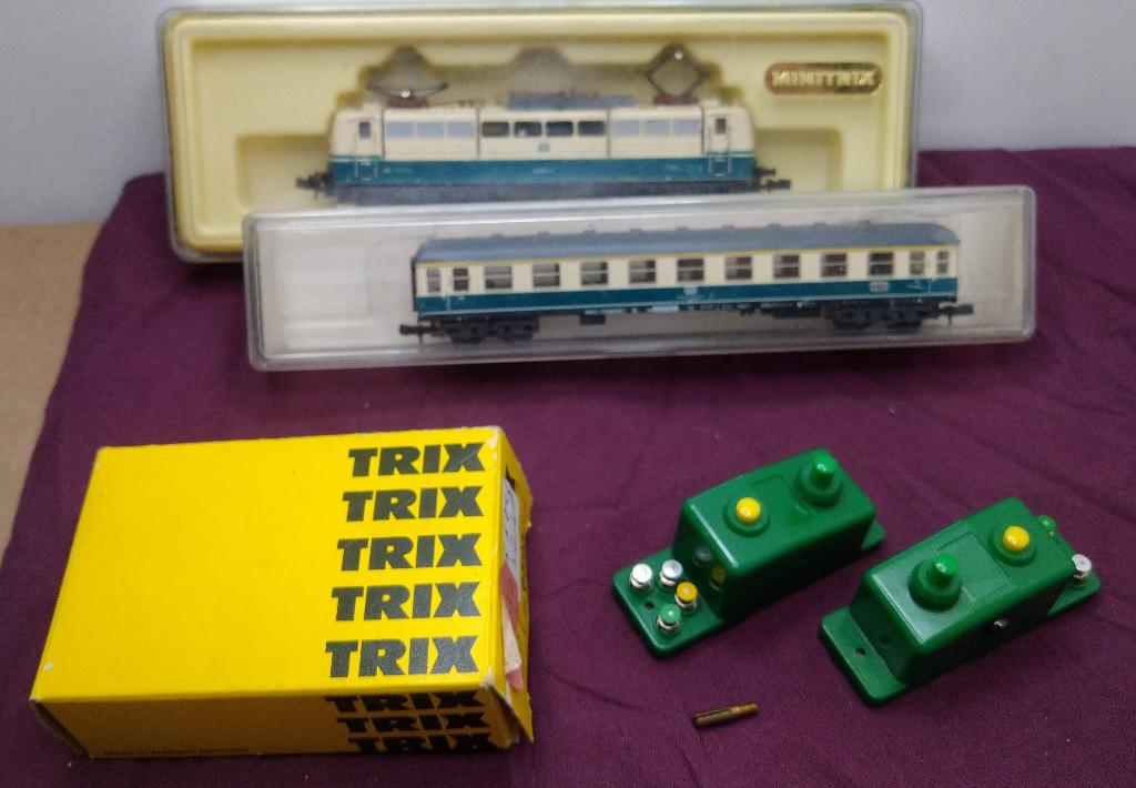 Minitrix 2068 Locomotief met 3074 Wagon modeltrein, Gebruikt, Gelijkstroom of Wisselstroom, Trix, Overige typen