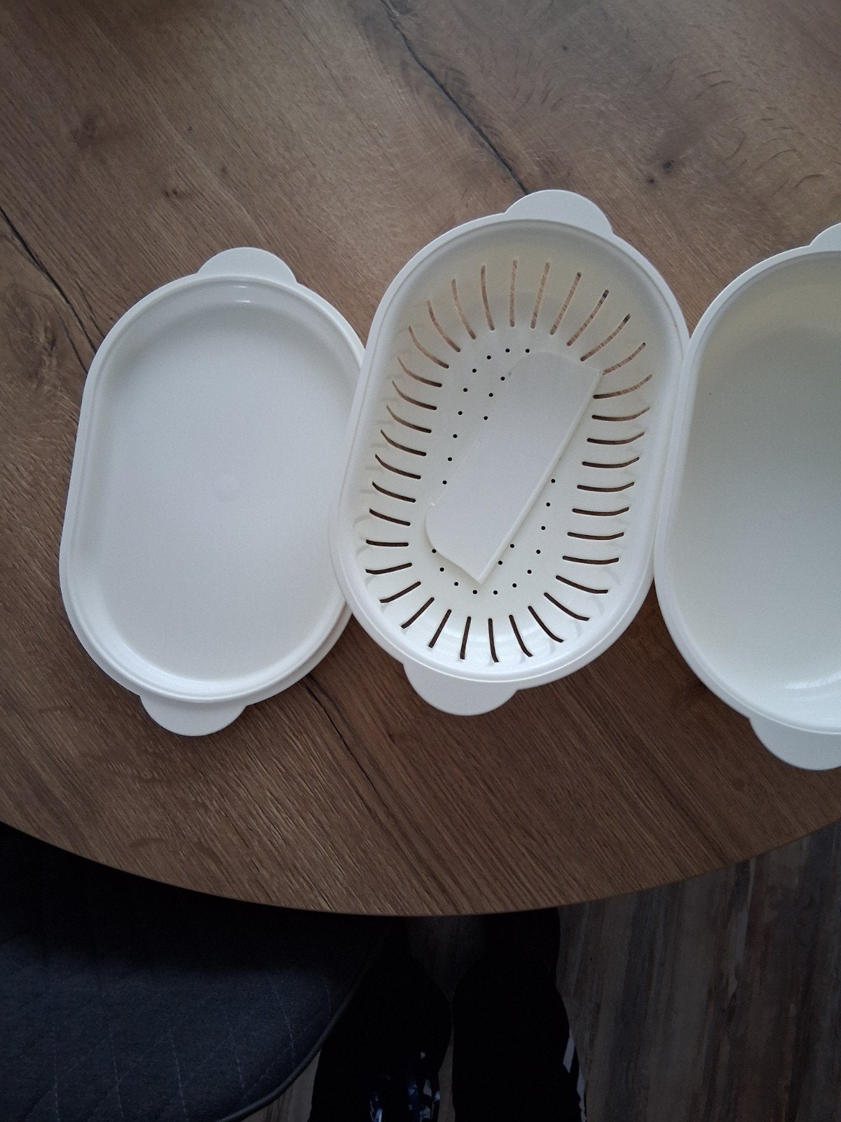 Tupperware Serveer Wonder - Stoompan/Serveerschaal, Gebruikt, Schaal, Wit, Ophalen