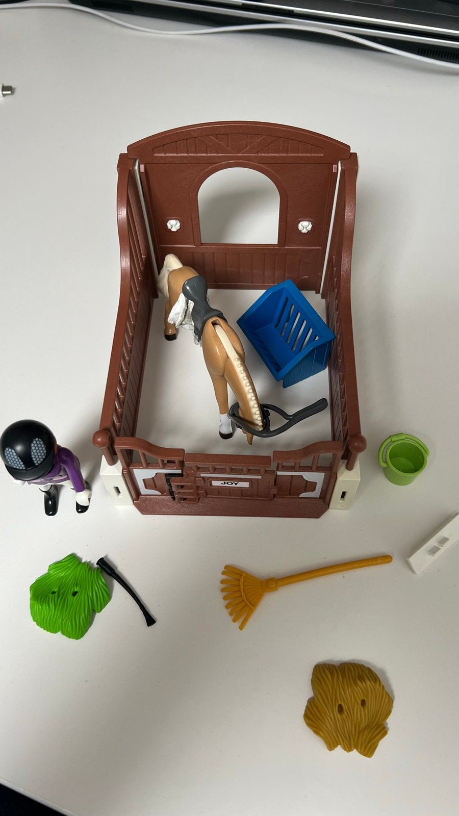 Playmobil Warmbloedpaard met paardenbox - Set 5520, Gebruikt, Gebouw, Complete set, Ophalen of Verzenden