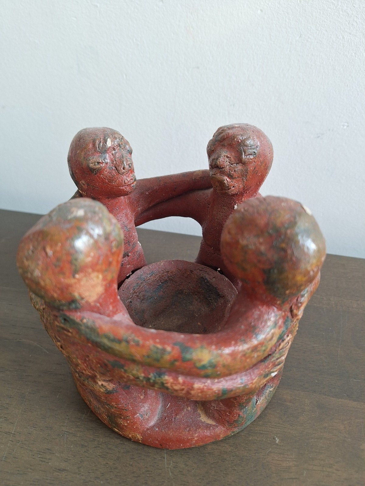 Mexicaanse Vriendenkring - Handgemaakte Aardewerk Decoratie, Ophalen of Verzenden