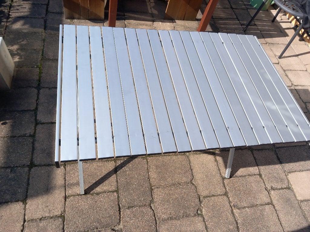 Campingtafel Human Nature 108,5 x 70 cm oprolbaar aluminium, Ophalen of Verzenden, Gebruikt, Campingtafel