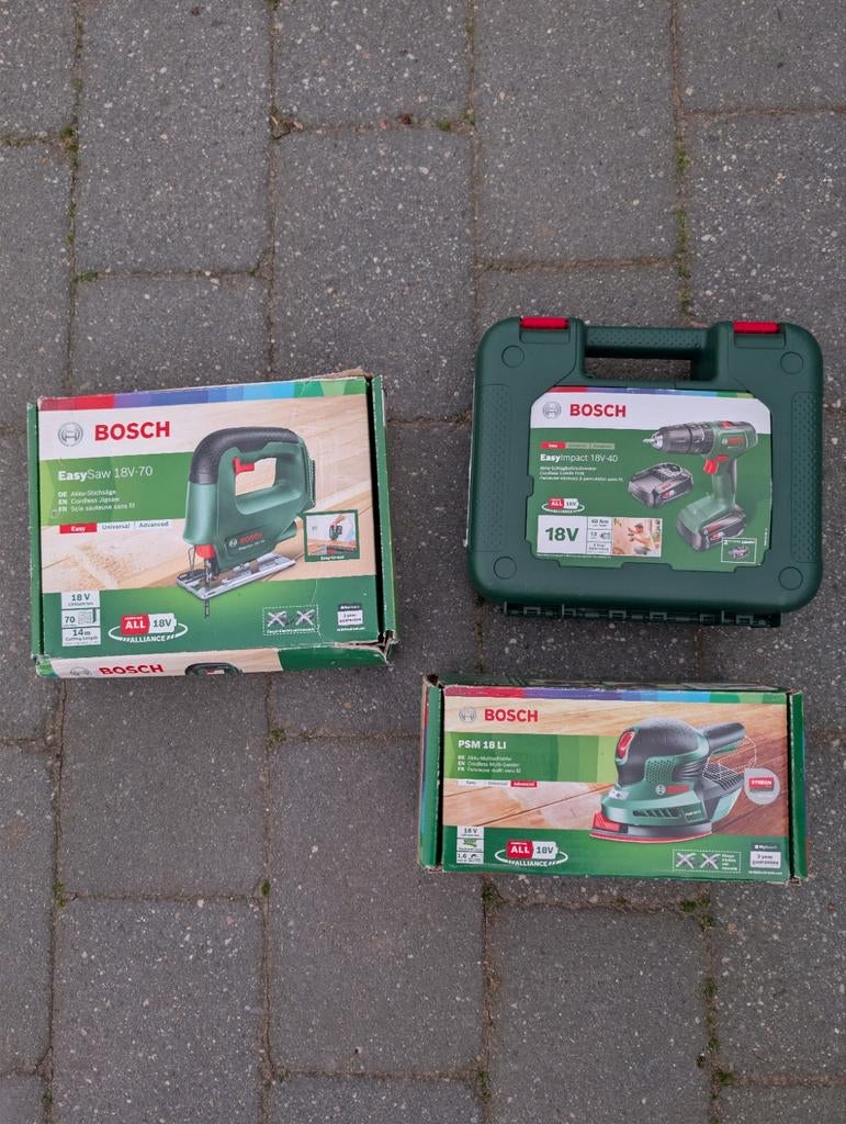 Bosch accu gereedschapset, Ophalen, Minder dan 600 watt, Vlakschuurmachine