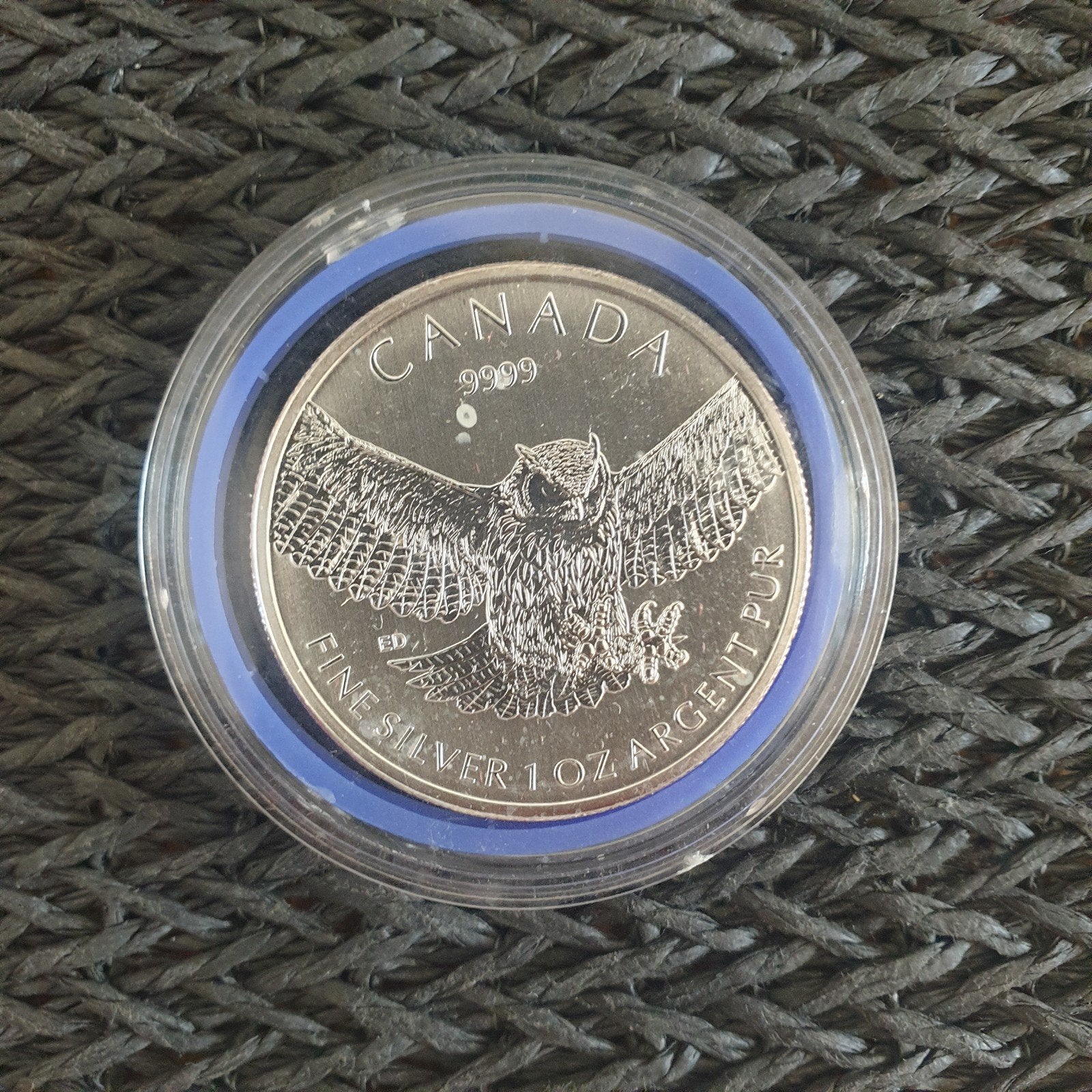2015 Canada Zilveren Uil Munt 1 oz Fijn Zilver, Ophalen of Verzenden, Losse munt, Zilver