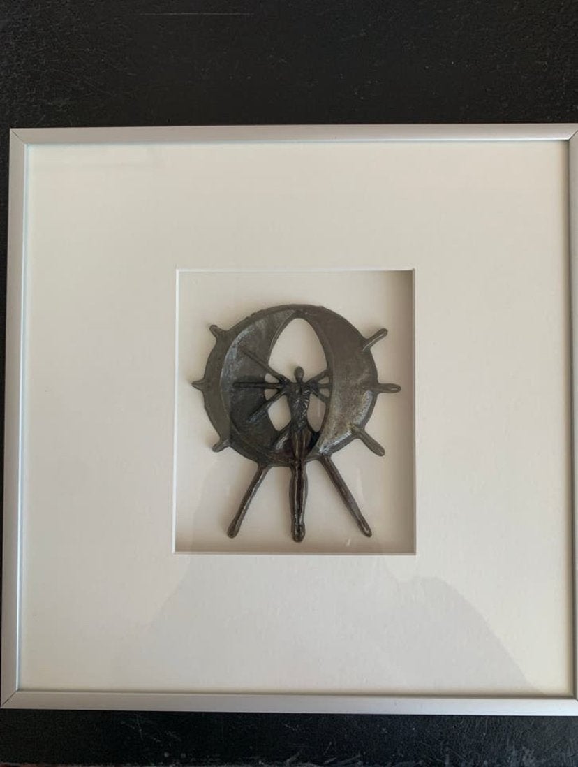 Metaal sculptuur van Corry Ammerlaan in lijst, Ophalen of Verzenden, Beeld, Abstract, Modern