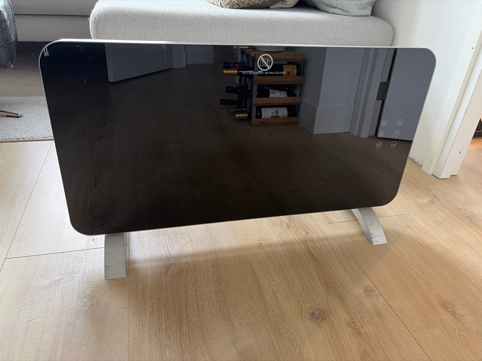 Elektrisxhe kachel Gamma - Zwart glas, 800W, Doe-het-zelf en Verbouw, Verwarming en Radiatoren, Minder dan 30 cm, Kachel, Ophalen of Verzenden