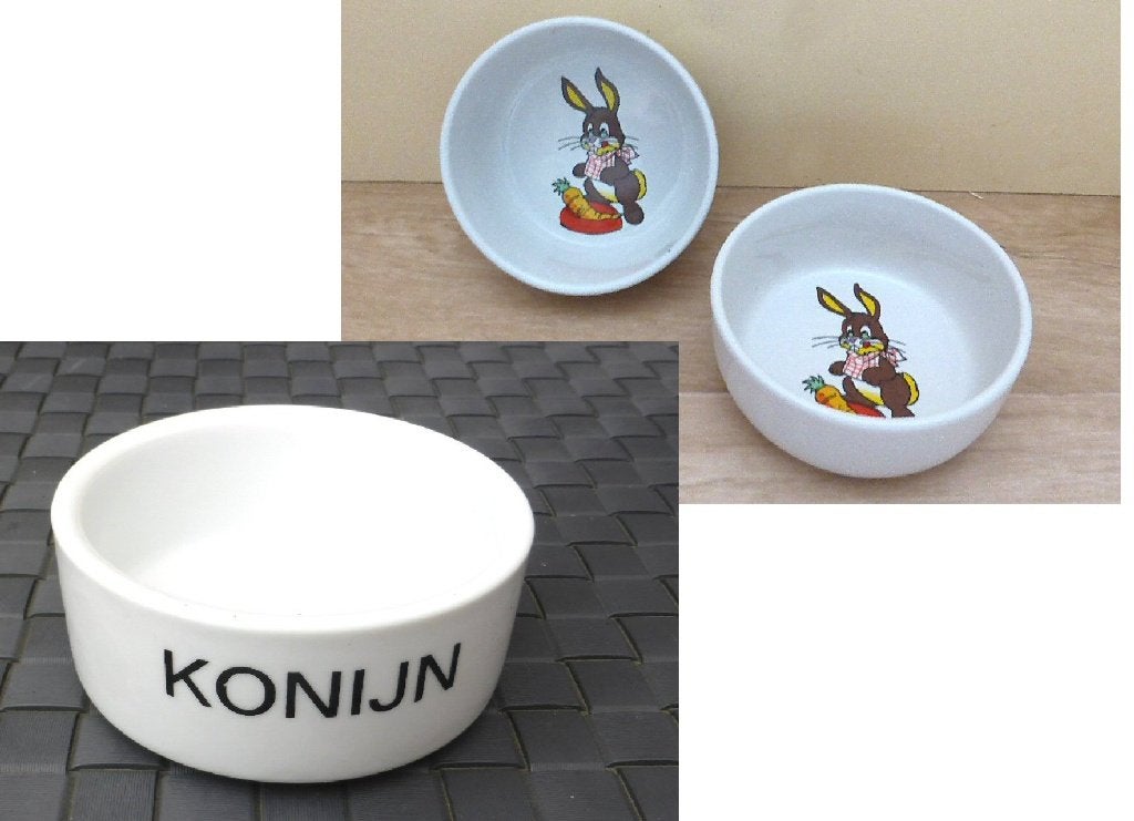 2 verschillende leuke NIEUWE KONIJNEN voerbakjes !!!, Ophalen, Nieuw, Voerbakje