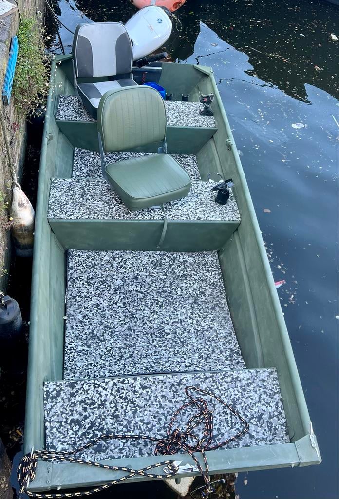 3 meter aluminium boot met 6 pk buitenboordmotor, Watersport en Boten, Vis- en Consoleboten, Ophalen, Gebruikt, Tot 10 pk, Aluminium