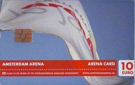 ArenA kaart A082.02 Ajaxvlag en rode balk - dof gebruikt, Ophalen of Verzenden, Nederland