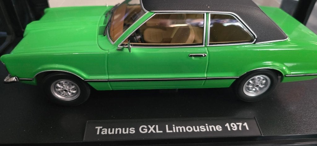 Ford taunus GXL limousine 1971 groen   kk-scale  1:18, Ophalen, Nieuw, Auto, Overige merken