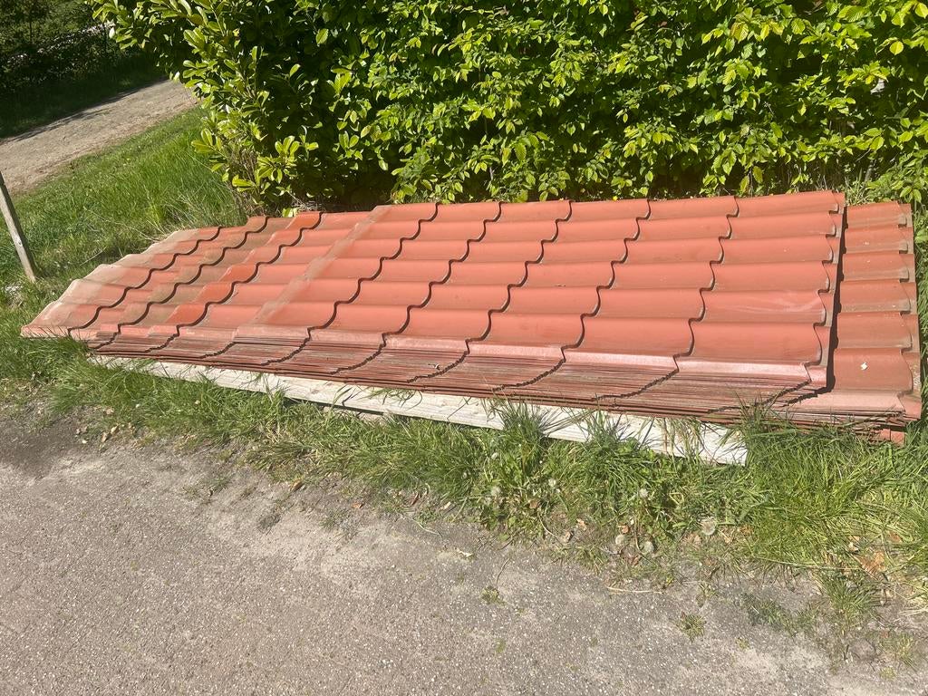 Dakpanplaten  - Terracotta Rood, Doe-het-zelf en Verbouw, Dakpannen en Dakbedekking, Dakplaat of Dakpanplaat, Gebruikt, Ophalen of Verzenden