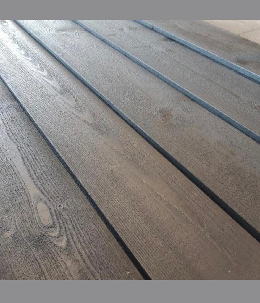 ACTIE!! Zweeds rabat/potdekselplank diepzwart gespoten, Ophalen, 1 tot 2 meter, Nieuw, 3 tot 6 meter