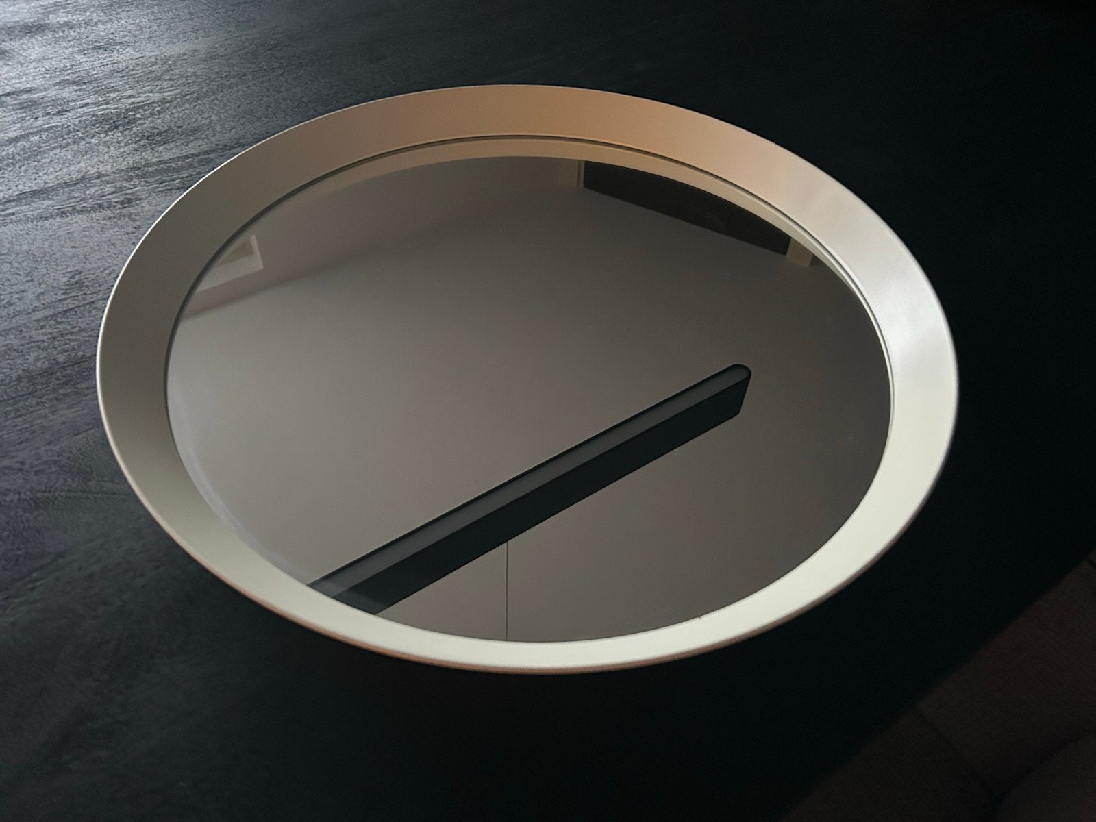 Witte IKEA Langesund spiegel 50cm diameter, Huis en Inrichting, Woonaccessoires | Spiegels, Ophalen, Rond, Zo goed als nieuw, Minder dan 100 cm