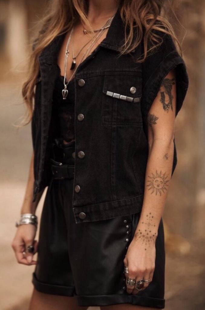 Moost wanted Raven denim gilet Maat S, Zwart, Nieuw, Ophalen of Verzenden, Korte mouw