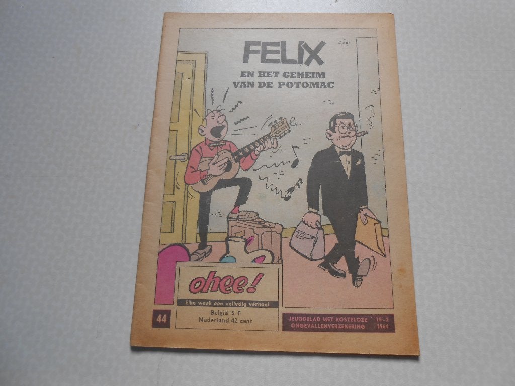 Ohee 44a Felix en het geheim van de Potomac 1964., Eén stripboek, Ophalen of Verzenden, M. Tillieux, Gelezen