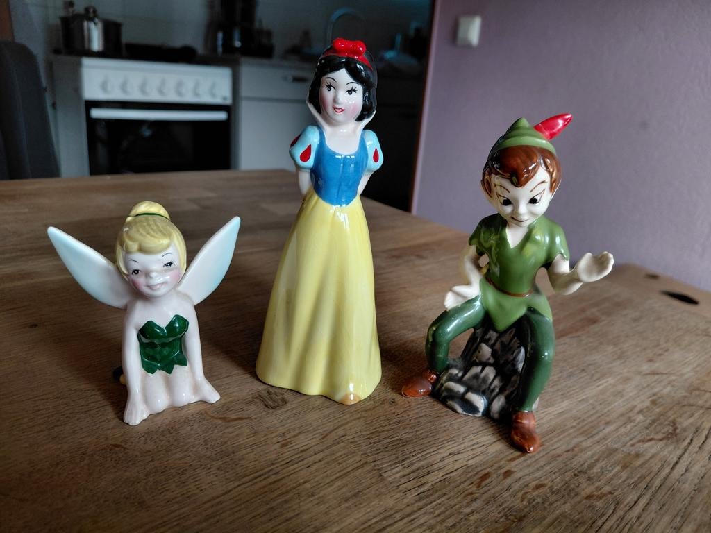 Sneeuwwitje, Peter Pan en Tinkelbel beeldjes, Verzamelen, Disney, Beeldje of Figuurtje, Peter Pan of Pinokkio, Ophalen of Verzenden