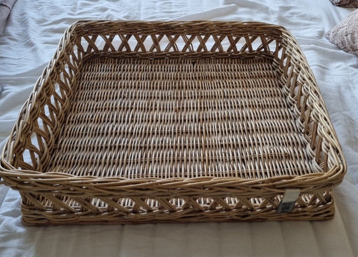 Riviera maison rustic rattan dienblad groot, Huis en Inrichting, Woonaccessoires | Dienbladen, Ophalen of Verzenden, Zo goed als nieuw